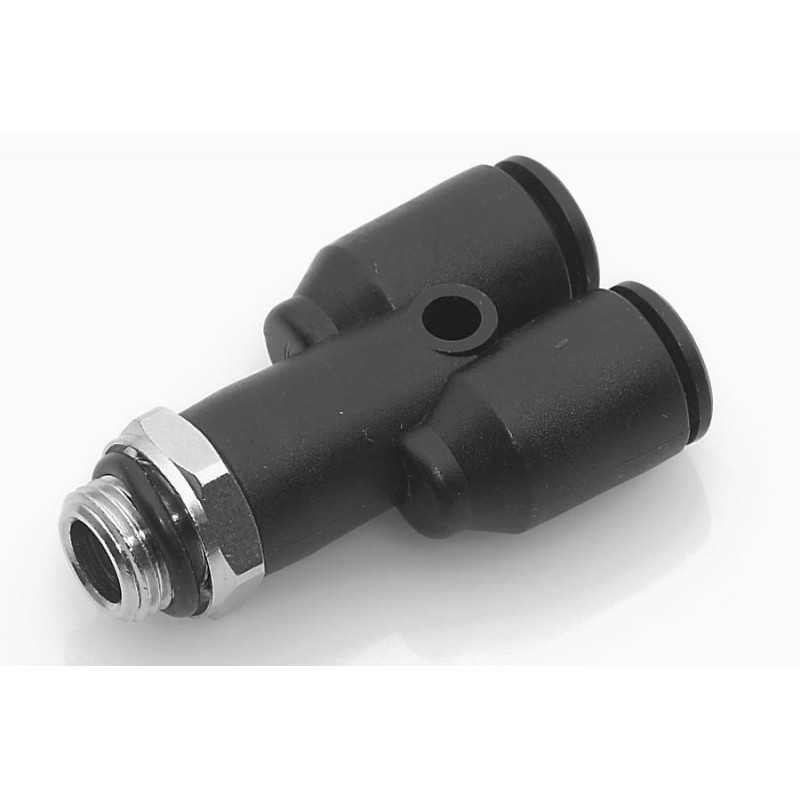 Racor Y macho tecnopolímero con junta tórica