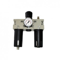 Filtro regulador lubricador de aire comprimido en tres piezas con rosca de 1/4 caudal 700LM.